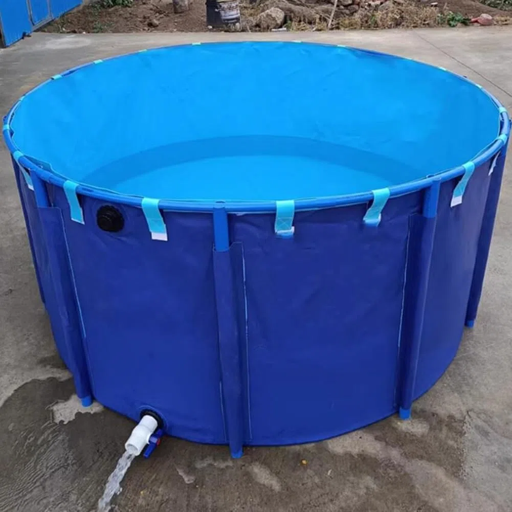 Basen do stawu rybnego z PCV | Niebieskie, wiele rozmiarów do akwakultury i przechowywania wody(1.5x0.6m-1000L/59X24IN)