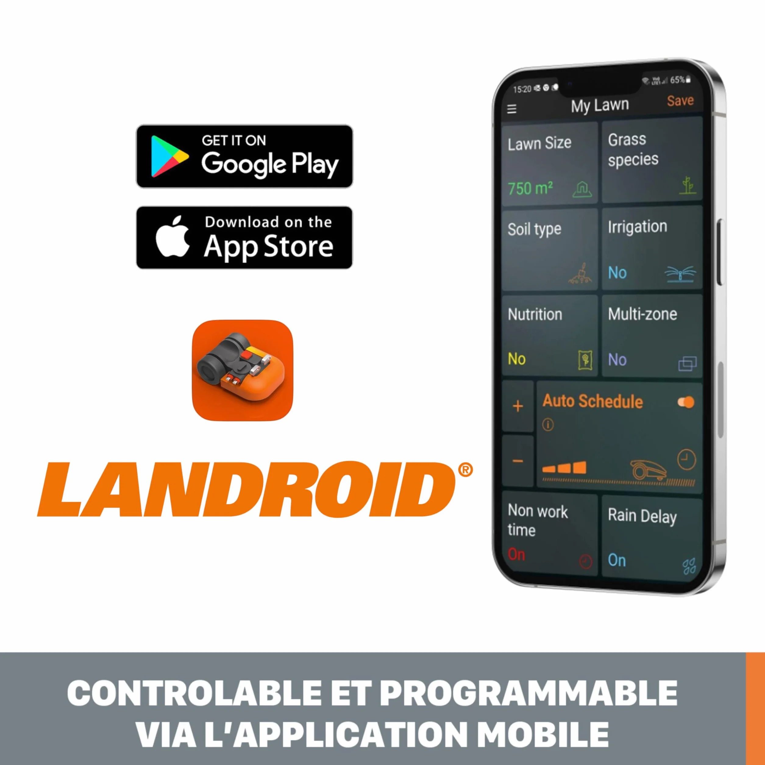WORX Landroid Plus WR147E.1 Kosiarka Automatyczna 1000m² Wi-Fi Bluetooth Automatyczne Unoszenie Ostrza