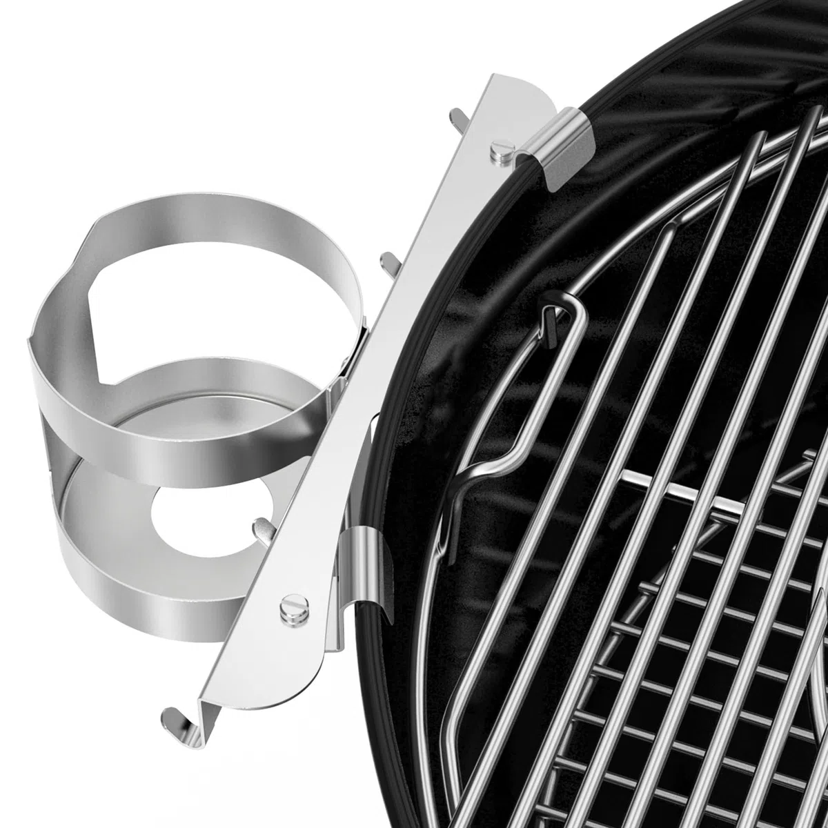 Onlyfire Uchwyt na narzędzia do grilla ze stali nierdzewnej do grilla Weber 47/57 cm, na węgiel drzewny, uchwyt na butelkę, uchwyt na kubek z 4 haczykami do grilla do barebecue, narzędzie do