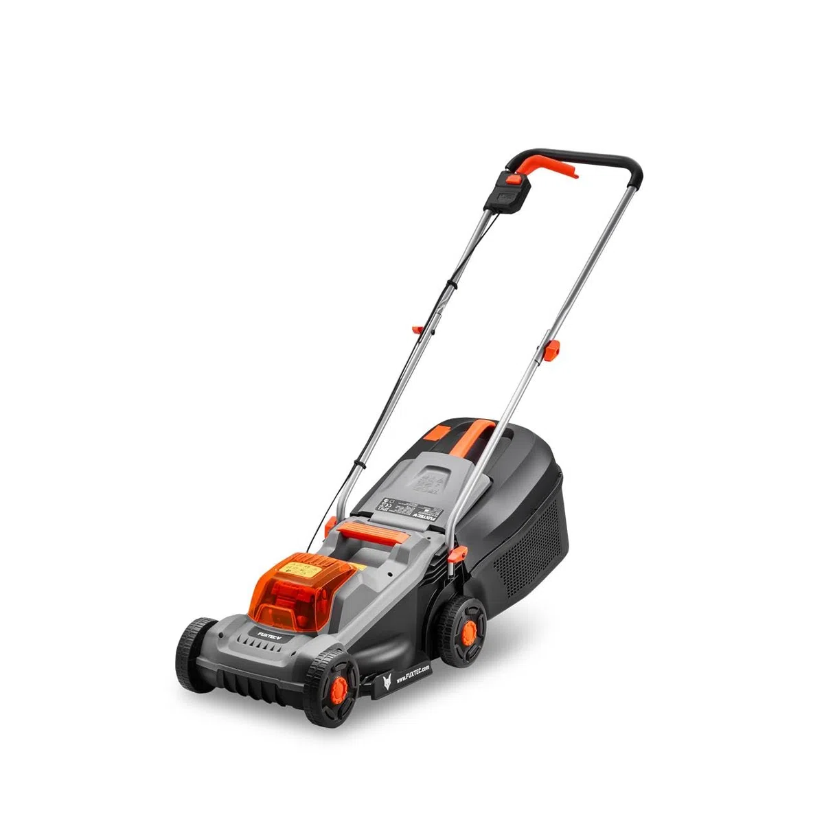 FUXTEC 20V Akumulatorowy zestaw ogrodowy FX-E1RM20ECO & FX-E1RT20 – kosiarka 30 cm, podkaszarka 25 cm, 2x2Ah akumulator + ladowarka, kosz 30 l