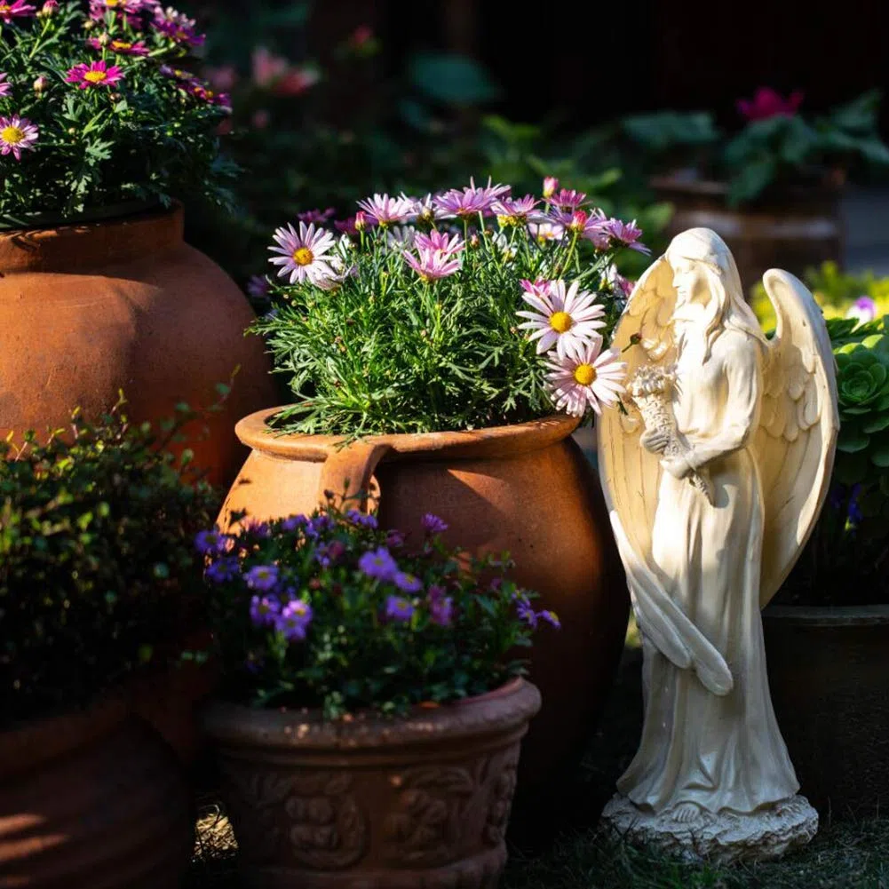 Posąg anioła rzeźba dekoracja ogrodowa strona basenu na zewnątrz domu Yard duże skrzydła willa ogrodowa dekoracje na zewnątrz ozdoby na blat