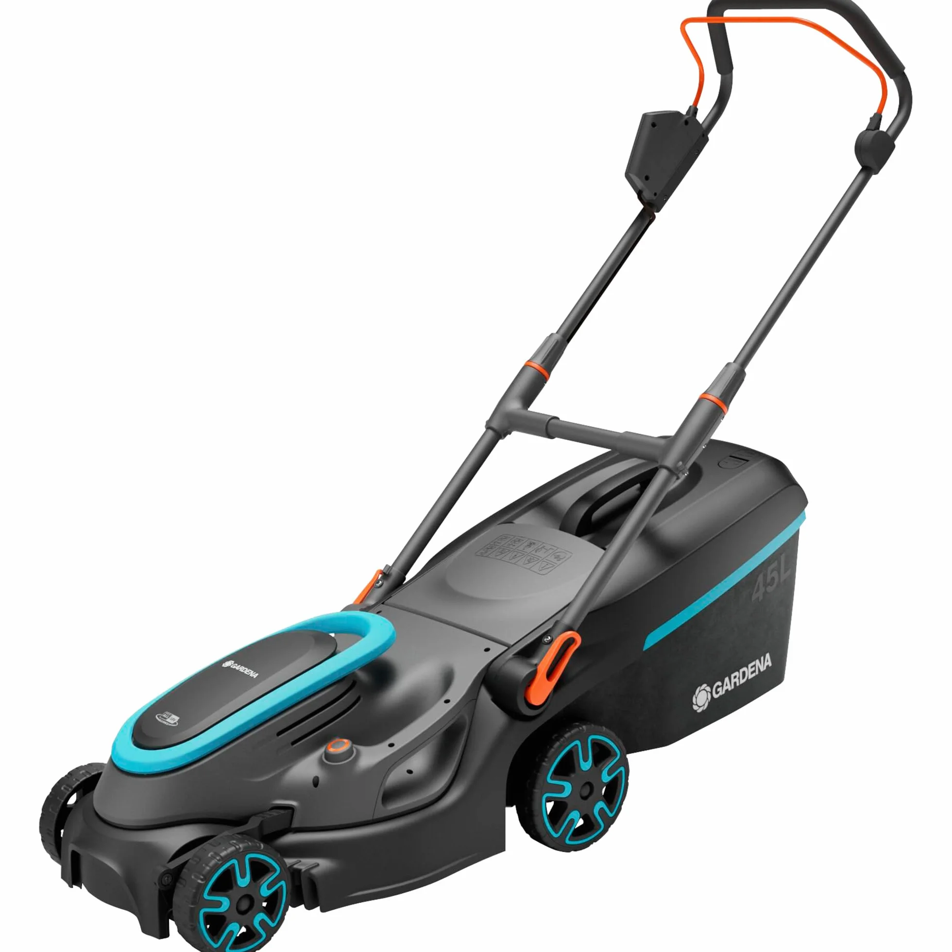 Gardena kosiarka akumulatorowa PowerMax 37/36V P4A gotowy zestaw: Kosiarka do 350 m², szer. cięcia 37 cm, obj. 45 l, centr. regul. wys. cięcia, silnik PowerPlus z trybem Eco (14638-20)