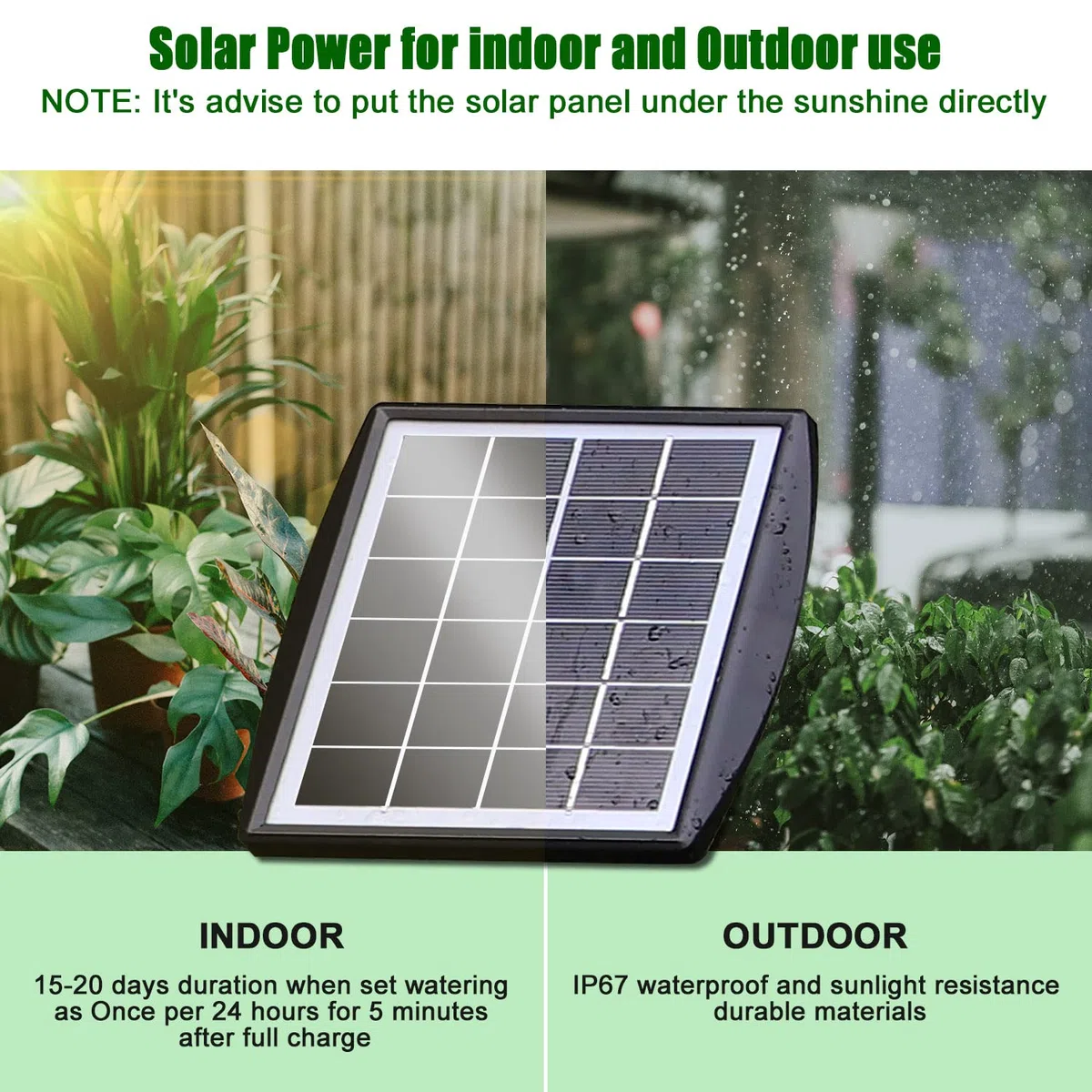 JIYANG Solarne automatyczne nawadnianie zestawy ogrodowe, automatyczne zestawy nawadniania, akcesoria do nawadniania programatora, wąż 10 m, z urządzeniem antysyfonowym