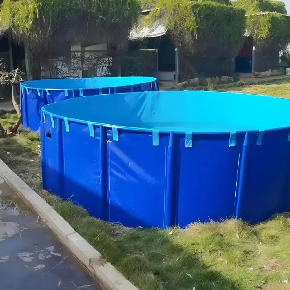 Basen do stawu rybnego z PCV | Niebieskie, wiele rozmiarów do akwakultury i przechowywania wody(1.5x0.6m-1000L/59X24IN)