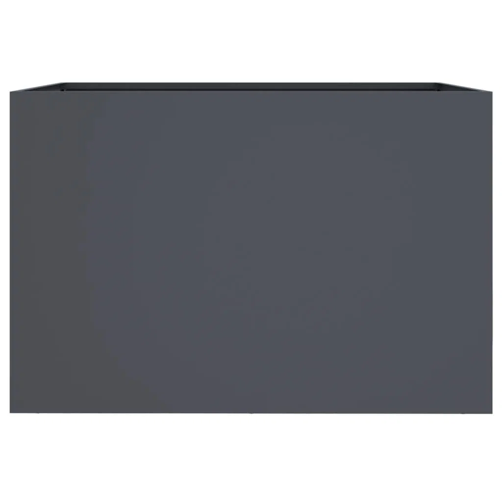 Donica antracytowa 62x40x39 cm stal walcowana na zimno skrzynia ogrodowa balkon taras elewacyjna doniczka podniesiona dekoracyjna wytrzymała stabilna