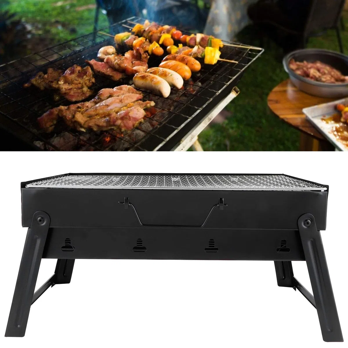 Grill Grill Stal nierdzewna Zagęszczony Gotowanie Piec do grillowania Na świeżym powietrzu Piesze wycieczki Kemping Przenośny Trwały grill węglowy na pikniki Przyjęcia na podwórku